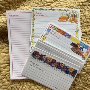 Vintage 90s Colorful Recipe Cards Set